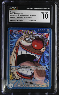 One Piece Emperors in the New World Buggy OP09-042 Alt Art Leader CGC 10 - Image 1