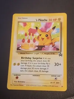 2001 Pokemon 25th Anniversary Card - Birthday Pikachu HOLO #24 - Image 2