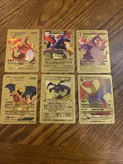 Lot Of 6 Pokemon CHARIZARD Gold Foil Cards VMAX GX Mixed Years - Image 1