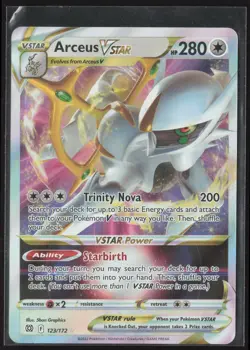 Arceus VSTAR Ultra Rare SWSH09: Brilliant Stars 123/172 NM Pokemon Card - Image 1