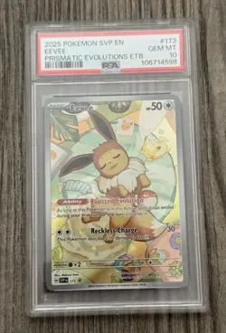 PSA 10 Pokemon Eevee Holo Prismatic Evolutions ETB Black Star Promo 173 - Image 1