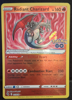 Radiant Charizard 011/078 Pokemon GO Holo TCG Trading Card NM - Image 1