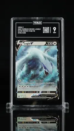 2022 Pokemon SWSH Silver Tempest Lugia V #138/195 TAG 9 Mint Ultra Rare - Image 1
