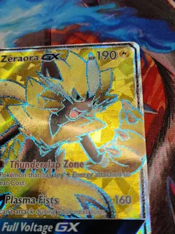 Pokemon Sun & Moon Lost Thunder Holo Zeraora GX (Full Art) 201/214 - LP - Image 3