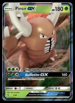 Pokemon Tcg Pinsir GX #6 Pokemon Hidden Fates NM - Image 1