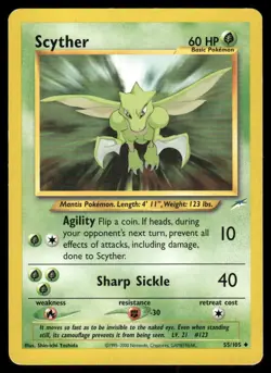 Pokemon Tcg Scyther #55 Pokemon Neo Destiny LP - Image 1
