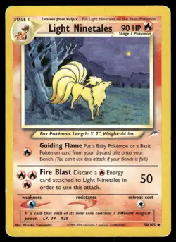 Pokemon Tcg Light Ninetales #50 Pokemon Neo Destiny MP - Image 1