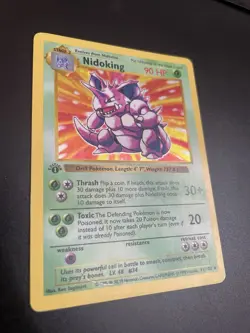 1999 Pokemon 1st Edition Nidoking Shadowless Holo Foil Base Set 11/102 - Played - Image 3