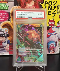 One Piece Roronoa Zoro Wings of the Captain SEC Alt Art OP06-118 PSA 10 English - Image 1