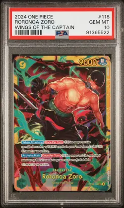 One Piece Roronoa Zoro Wings of the Captain SEC Alt Art OP06-118 PSA 10 English - Image 1