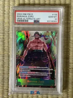 Roronoa Zoro SEC Alt Art PSA 10 One Piece OP06-118 Wings of the Captain English - Image 1