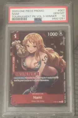 PSA 10 GEM MT Nami ST01-007 Winner English Promo One Piece Tournament Pack Vol 3 - Image 1