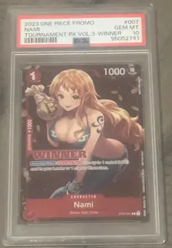 PSA 10 GEM MT Nami ST01-007 Winner English Promo One Piece Tournament Pack Vol 3 - Image 1