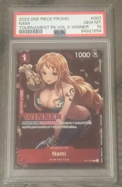 PSA 10 GEM MT Nami ST01-007 Winner English Promo One Piece Tournament Pack Vol 3 - Image 1