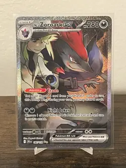 Pokemon TCG N's Zoroark EX Holo Card 185/159 Sv09: Journey Together NM - Image 1