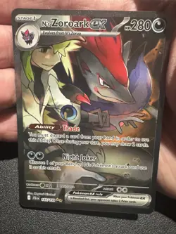 N's Zoroark ex 185/159 Sv09: Journey Together Holo Pokemon TCG Card - Image 1