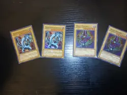 Vintage Yu-Gi-Oh Tcg Card Lot Of 4 Holo Spanish First Ever Duel League Promos!! - Image 1