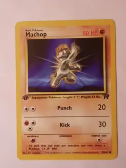 Pokemon Card Machoc 59/82 1st Edition Pokemon Team Rocket Machop - Image 1