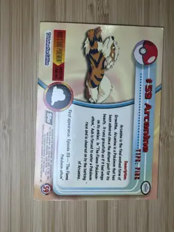 Pokemon #59 Arcanine Card 1999 Topps TV Animation Edition - Image 2