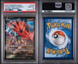 2022 Pokemon Sword & Shield Astral Radiance Galarian Zapdos V #TG19 Fa PSA 10 - Image 3