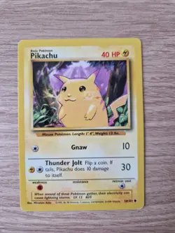 Pokemon TCG Pikachu Base Set Unlimited Edition - 58/102 - LP - Image 1