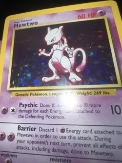 Mewtwo 10/102 Base Set Unlimited Very Light Play Pokemon Card WOTC Vintage - Image 5