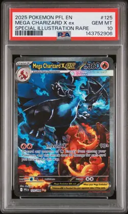 Pokemon 2025 Mega Charizard X EX 125 Phantasmal Flames SIR GEM MINT PSA 10 - Image 1