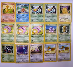 Pokemon Base Set Shadowless Lot Pikachu Magikarp Charmander MP HP Dam - Image 1