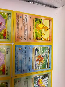 Pokemon Base Set Shadowless Lot Pikachu Magikarp Charmander MP HP Dam - Image 2
