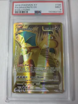 2016 POKEMON XY EVOLUTIONS #106 FULL ART/DRAGONITE EX PSA 9 - Image 1