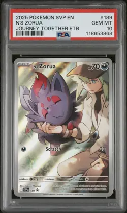 N's Zorua Journey Together ETB promo 2025 Pokemon SVP English PSA 10 - Image 1