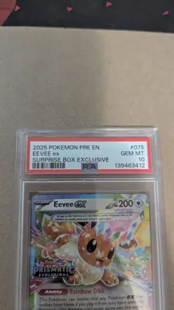 PSA 10 Eevee EX Stamped #075 Pokemon Prismatic Evolutions Surprise Box - Image 2