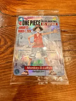 One Piece Monkey D. Luffy Rutgers College Basketball Promo - Sealed - Image 1