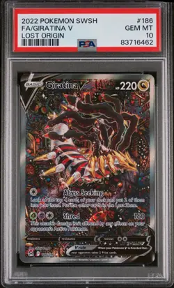 Giratina V 186/196 Alt Art / Full Art Lost Origin Pokemon GEM MINT PSA 10 - Image 1