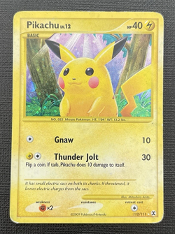 Pikachu #112/111 Rising Rivals Secret Rare Holo Pokemon Card TCG 2009 - Image 1