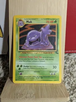 Pokemon TCG Muk Fossil Non Holo Card 13/62 LP-mp Condition - Image 1