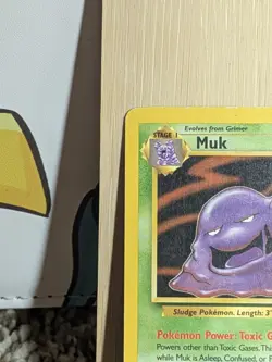 Pokemon TCG Muk Fossil Non Holo Card 13/62 LP-mp Condition - Image 3