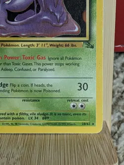 Pokemon TCG Muk Fossil Non Holo Card 13/62 LP-mp Condition - Image 5