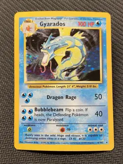 Pokemon Gyarados TCG Holo Card Base Set, Unlimited Rare, 6/102 - Image 1