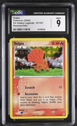 CGC 9 MINT Vulpix 2004 EX Hidden Legends 81/101 Reverse Holo Pokemon Card - Image 1