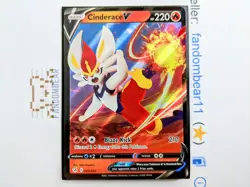 Cinderace V ULTRA RARE card 043/264 Sword & Shield Fusion Strike 2021 Pokemon - Image 3