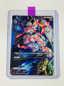 Full Armor Unicorn Gundam Destroy Mode GD03-010 U+ R+ Alt Art Steel Requiem CARD - Image 2