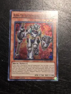 Yu-Gi-Oh SUPER RARE CARD ALPHA THE ELECTROMAGNET WARRIOR SDMY-EN001 1ST NM/VLP - Image 1