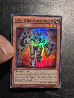 Yu-Gi-Oh SUPER RARE CARD ALPHA THE ELECTROMAGNET WARRIOR SDMY-EN001 1ST NM/VLP - Image 3