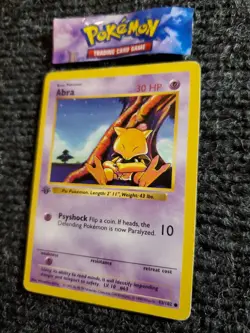 Abra - 43/102 - Pokemon Base Set Shadowless 1st Edition Card WOTC LP - Image 2