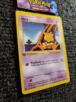 Abra - 43/102 - Pokemon Base Set Shadowless 1st Edition Card WOTC LP - Image 3