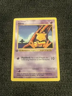 ABRA Pokemon Card - WOTC - 1st Edition - Base Set - Shadowless - 43/102 - Image 1
