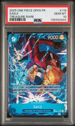 One Piece TCG - Sanji OP06-119 TR SEC - FRENCH EXCLUSIVE - PSA 10 POP 22 - Image 1