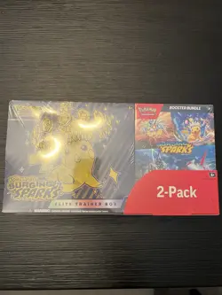 Pokemon Scarlet and Violet Surging Sparks ETB & Booster Bundle Costco 2-pack - Image 3