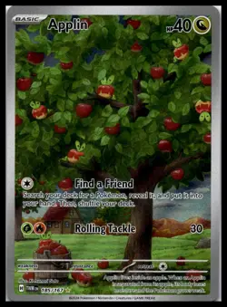 Applin 185/167 Twilight Masquerade Illustration Rare Full Art Pokemon Card | NM - Image 1